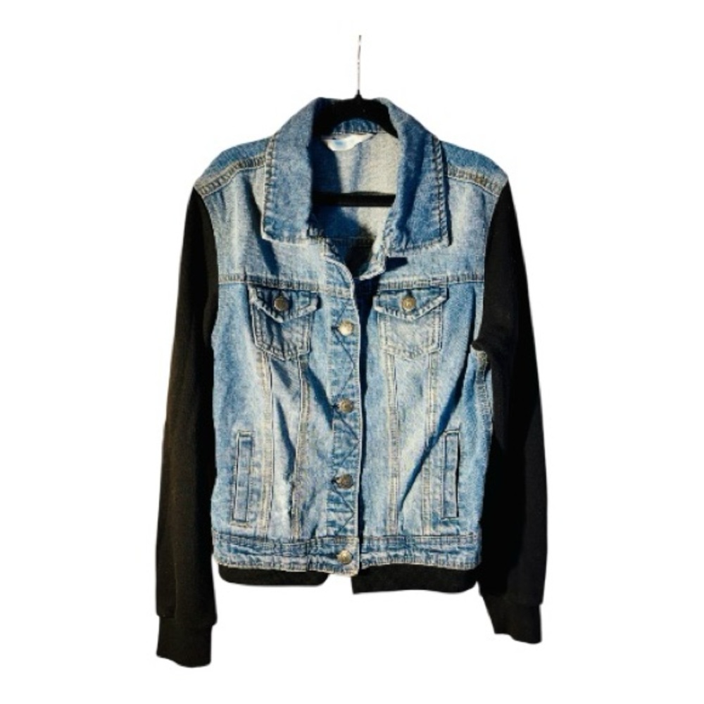 Highway Jeans Denim knit Sweatshirt hoodie combo Jean Jacket coat
